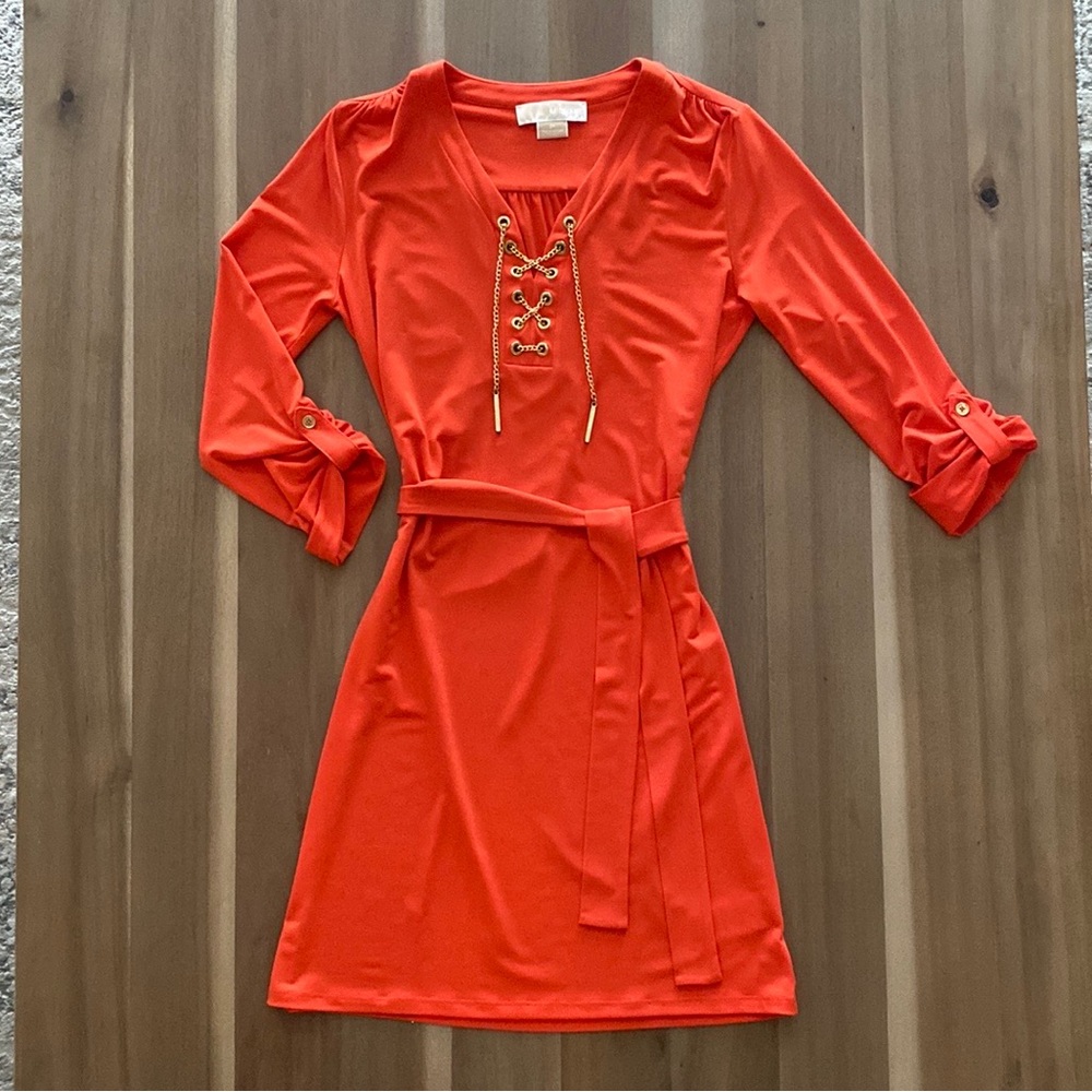 Michael Kors Lace-Up Chain Dress Size P (0 Petite)